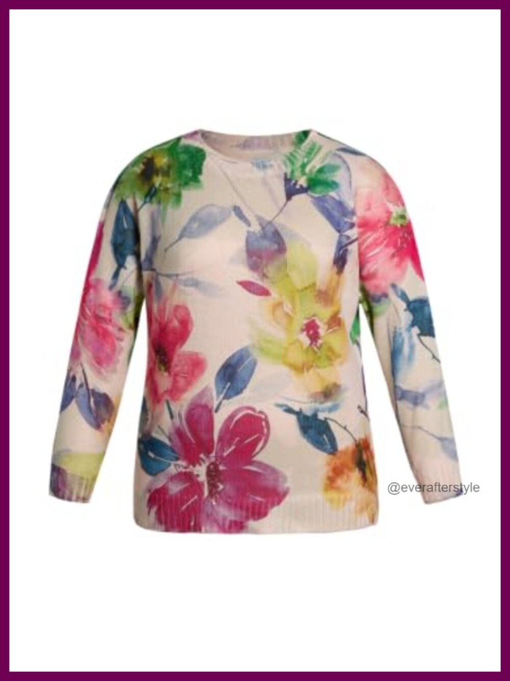 Floerns Womens Plus Size Floral Knit Pullover Sweater Long Sleeve Fall Outfit